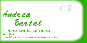 andrea bartal business card